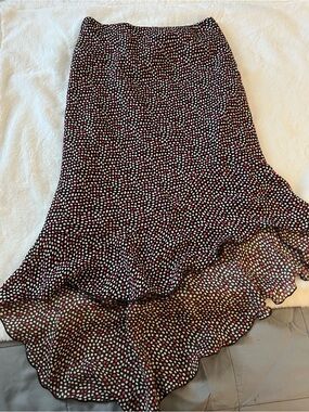 Chapter Women's Black High-Low Polka Dot Ruffle Skirt